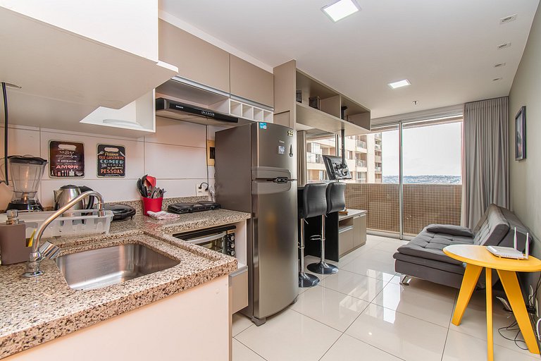 DF PLAZA - Novo decorado completo e linda vista!