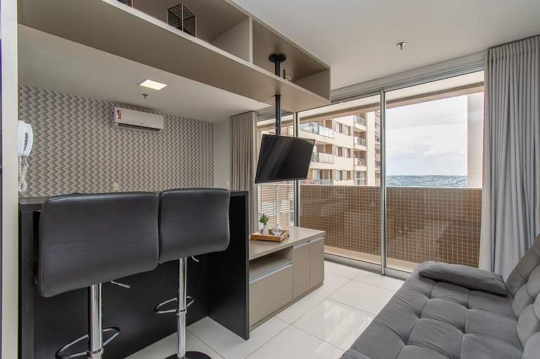 DF PLAZA - Novo decorado completo e linda vista!