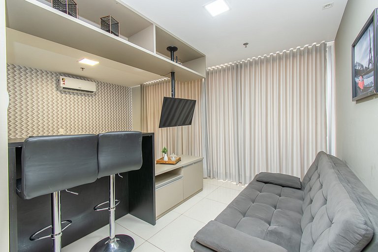 DF PLAZA - Novo decorado completo e linda vista!