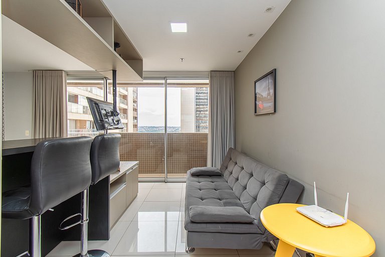 DF PLAZA - Novo decorado completo e linda vista!